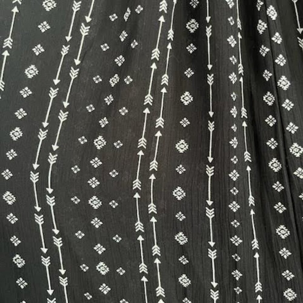 Hem & Thread Black White Printed Jump Suit Women's Small Baggy Boho Lagenlook - Picture 5 of 6